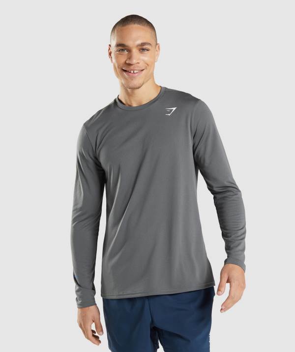 Gymshark Arrival Long Sleeve Sweatshirt Herren Tiefesgrau | 5374ENBQU