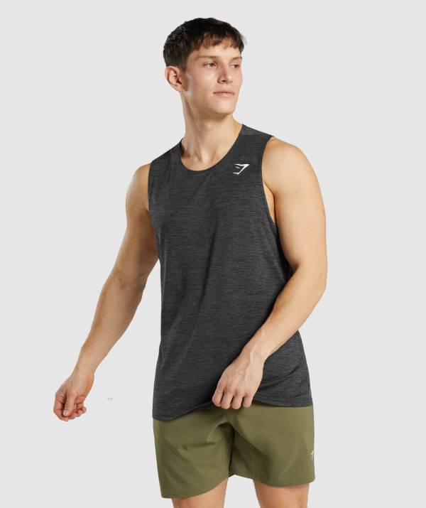 Gymshark Arrival Marl Muskelshirt Herren Schwarz | 1369FTAVZ