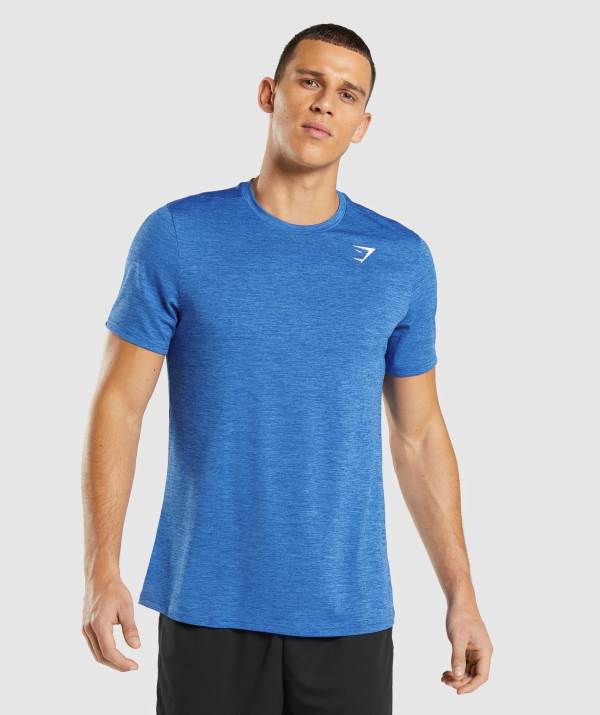 Gymshark Arrival Marl T-Shirt Herren Blau Blau | 5682KQUWV