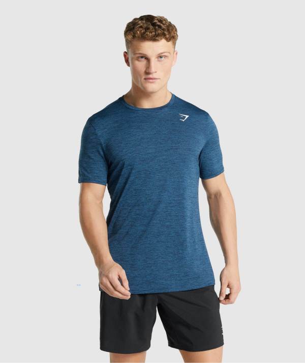 Gymshark Arrival Marl T-Shirt Herren Navy | 0475KUEOV
