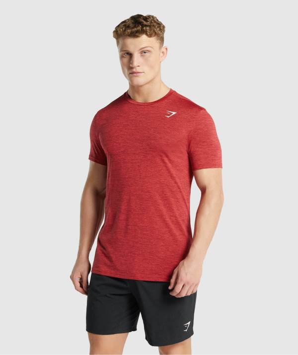 Gymshark Arrival Marl T-Shirt Herren Rot | 7496MHWOD
