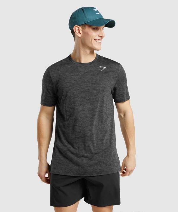 Gymshark Arrival Marl T-Shirt Herren Schwarz | 7356OJNHI