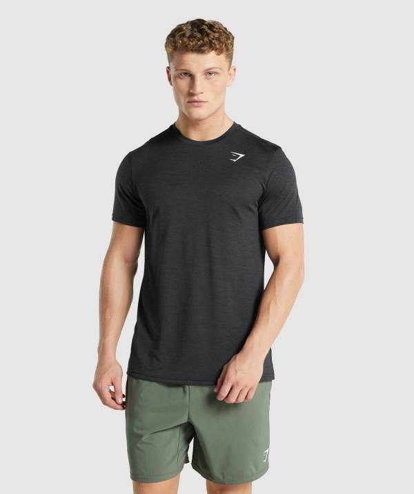 Gymshark Arrival Marl T-Shirt Herren Schwarz | 8132EOZJV