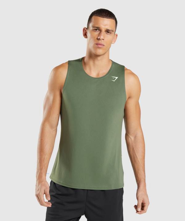 Gymshark Arrival Muskelshirt Herren Olivgrün | 4082XNHCS