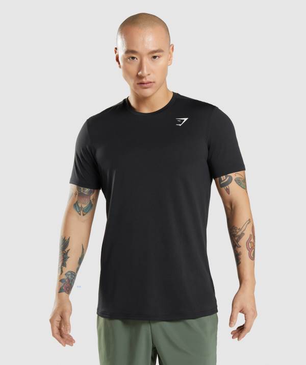 Gymshark Arrival T-Shirt Herren Schwarz | 4398GICSM