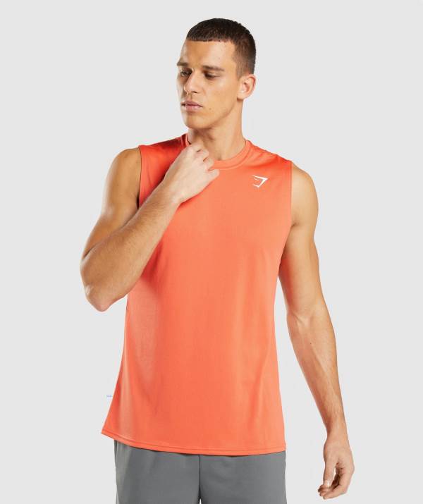 Gymshark Arrival Ärmellose T-Shirt Herren Orange | 1398DEPFX