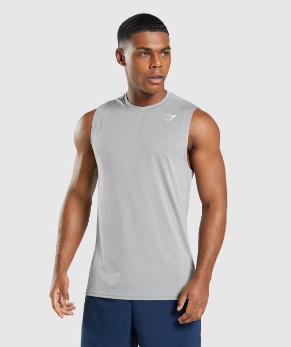Gymshark Arrival Ärmellose T-Shirt Herren Grau | 3508JNVBQ