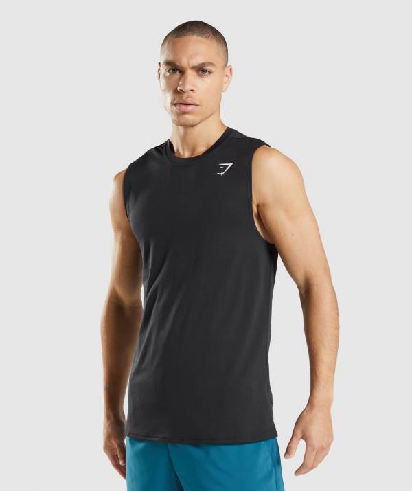 Gymshark Arrival Ärmellose T-Shirt Herren Schwarz | 4190HZEIY