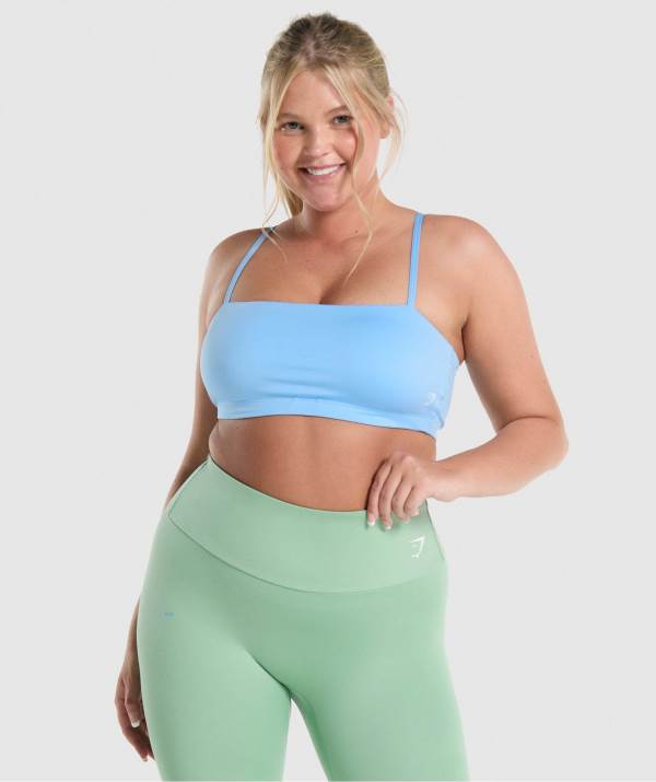 Gymshark Bandeau Sport BH Damen Hellblau | 4058VGFPX