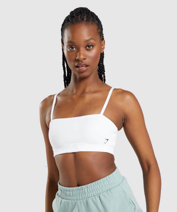 Gymshark Bandeau Sport BH Damen Weiß | 3129FWOLJ