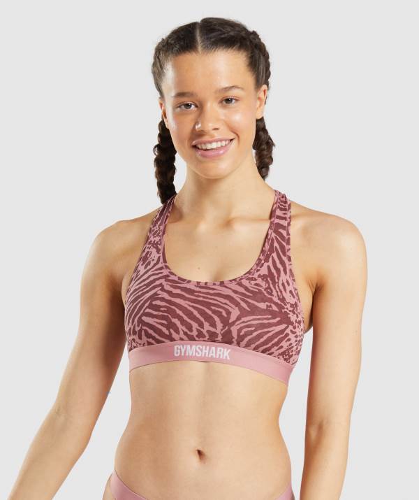 Gymshark Baumwoll Bralette Unterwäsche Damen Rosa | 7921GBRFS
