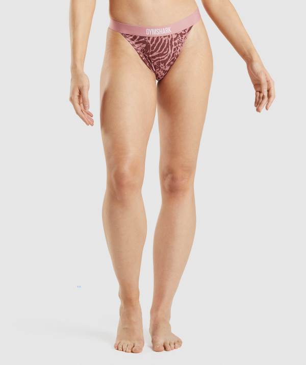 Gymshark Baumwoll High Rise Tanga Unterwäsche Damen Rosa | 6875VPUQX