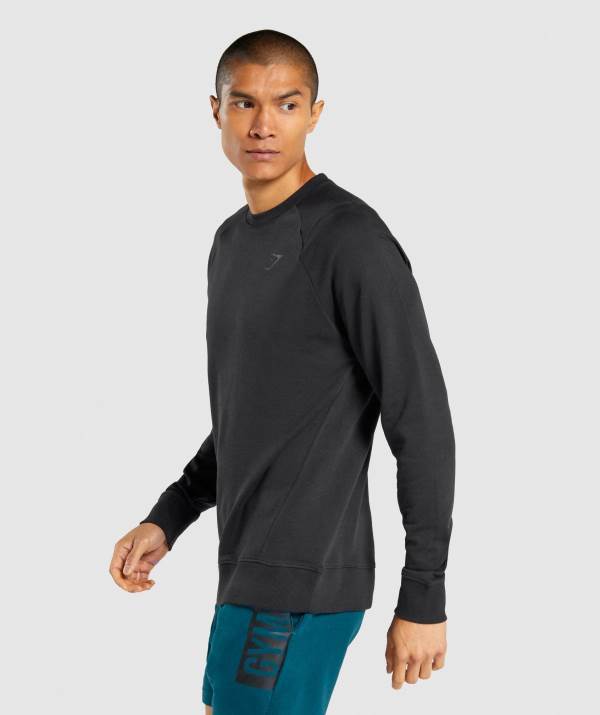 Gymshark Bold Crew Pullover Herren Schwarz | 6974YKNPD