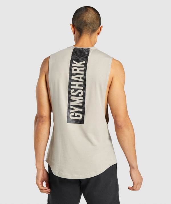 Gymshark Bold Drop Arm Muskelshirt Herren Grau | 9681FAZOB
