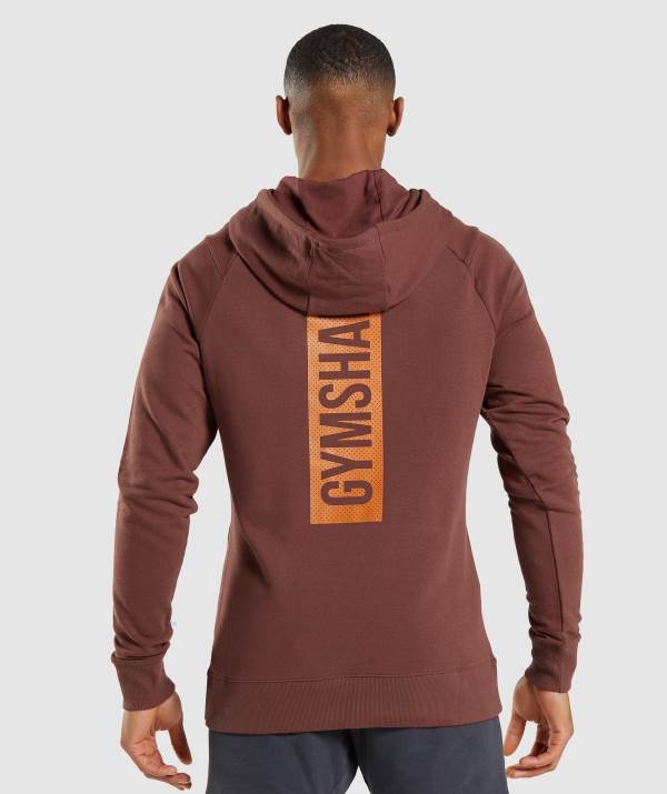 Gymshark Bold Hoodie Herren Rosa Braun | 3826ZKVQY
