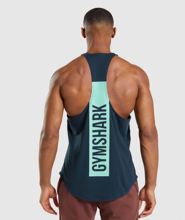 Gymshark Bold Stringer Muskelshirt Herren Navy | 1863YKUST