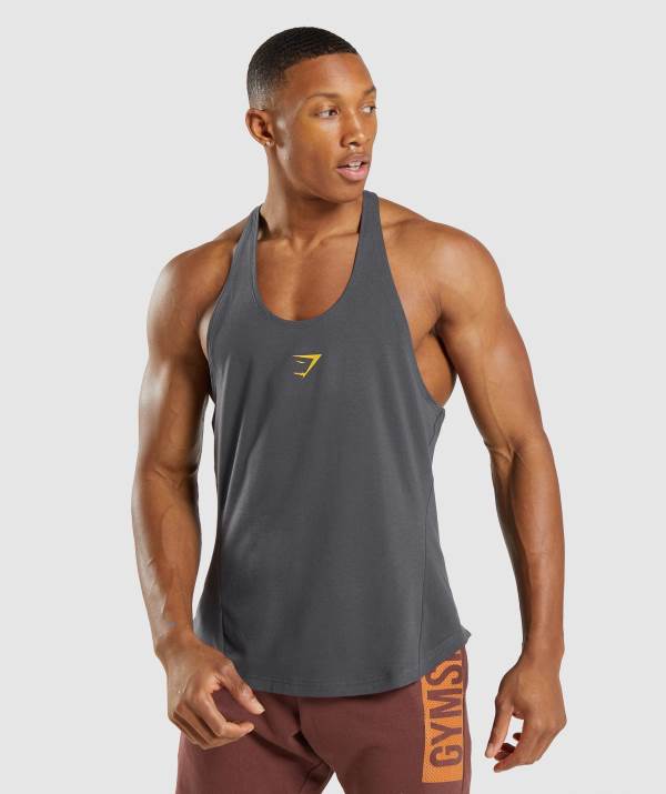 Gymshark Bold Stringer Muskelshirt Herren Schwarz Grau | 2689KWTEB
