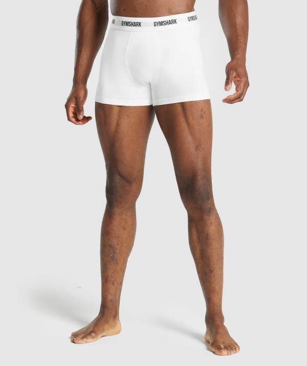 Gymshark Boxers 2pk Unterwäsche Herren Weiß | 3296VRLHN