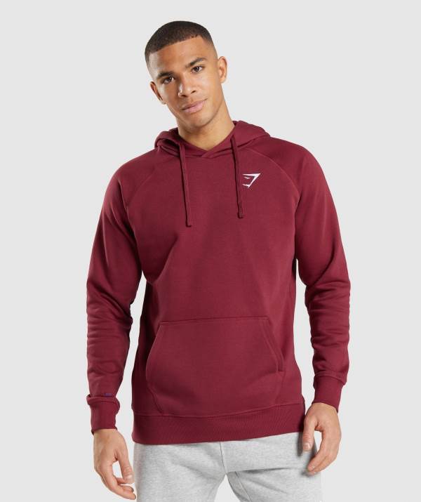 Gymshark Crest Hoodie Herren Bordeaux Rot | 2367LTHYG