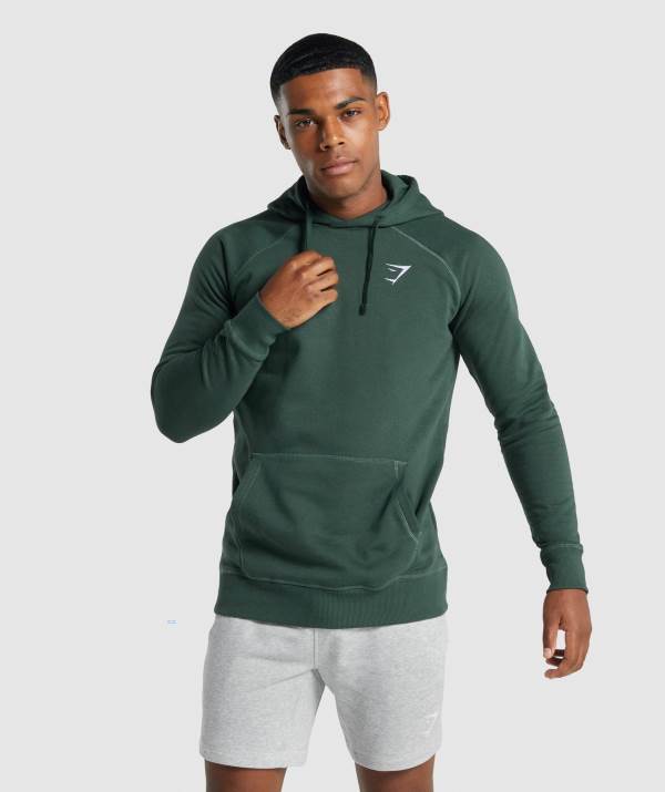 Gymshark Crest Hoodie Herren Dunkelgrün | 8357FCRZL