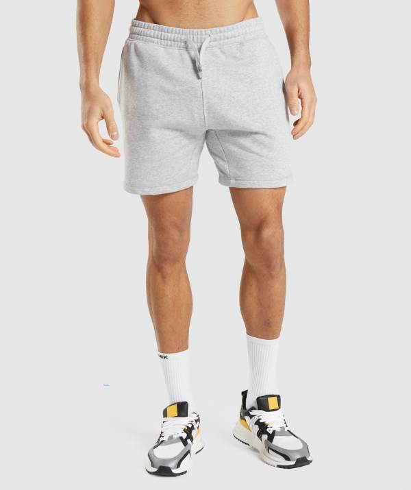 Gymshark Crest Kurze Hose Herren Hellgrau | 3657BRYFW