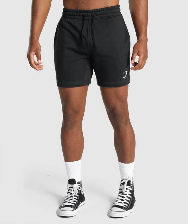Gymshark Crest Kurze Hose Herren Schwarz | 4620YSONJ