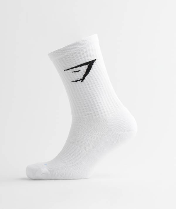 Gymshark Crew 3pk Socken Damen Weiß | 4893KJLDT