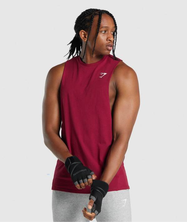 Gymshark Critical 2.0 Drop Arm Muskelshirt Herren Bordeaux | 1029FAGIS