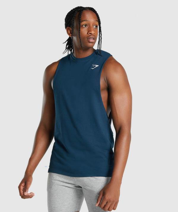 Gymshark Critical 2.0 Drop Arm Muskelshirt Herren Navy | 1058FAHDR