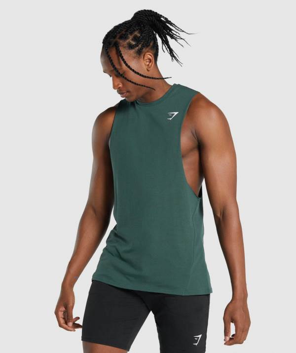 Gymshark Critical 2.0 Drop Arm Muskelshirt Herren Dunkelgrün | 4589SNIXK