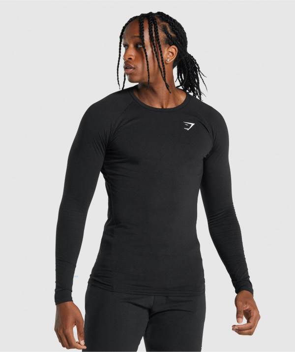 Gymshark Critical 2.0 Long Sleeve Sweatshirt Herren Schwarz | 8726MSIJU