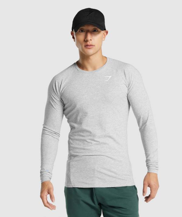 Gymshark Critical 2.0 Long Sleeve Sweatshirt Herren Hellgrau | 9653GHXTU