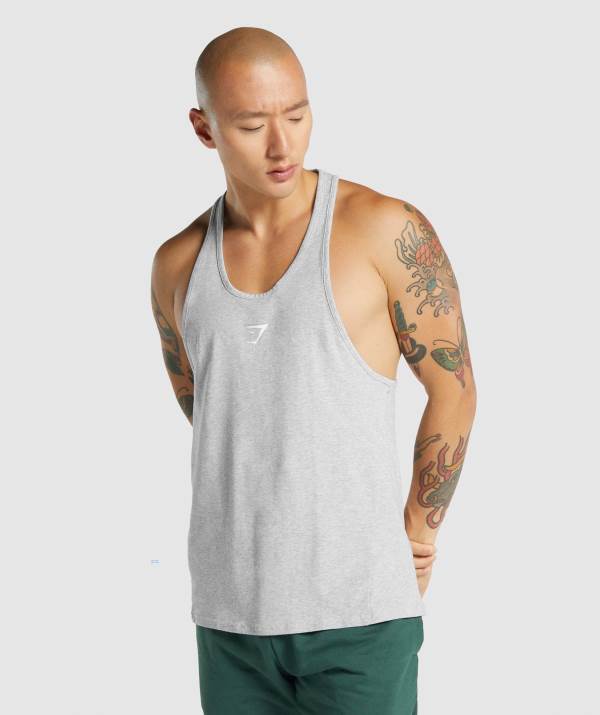 Gymshark Critical 2.0 Stringer Muskelshirt Herren Hellgrau | 1756EMCVS
