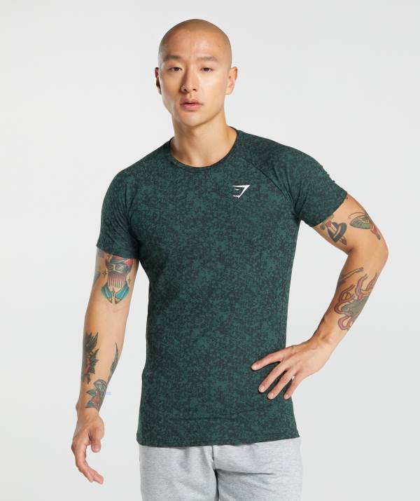 Gymshark Critical 2.0 T-Shirt Herren Dunkelgrün | 3247DQLKN