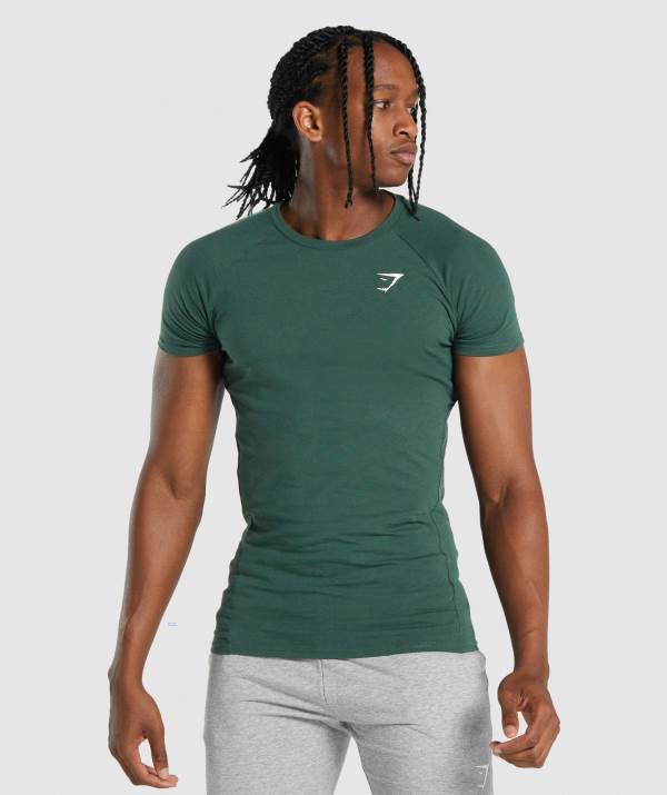 Gymshark Critical 2.0 T-Shirt Herren Dunkelgrün | 6091YQURK