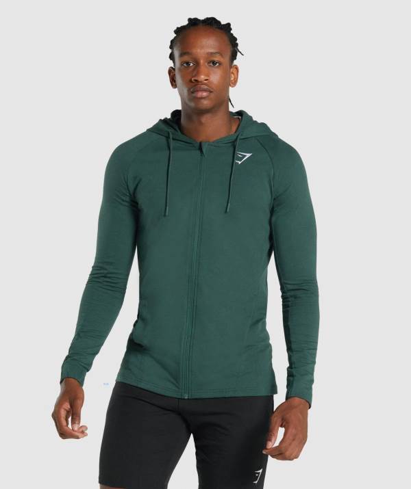Gymshark Critical 2.0 Zip Up Hoodie Herren Dunkelgrün | 5104TWECJ