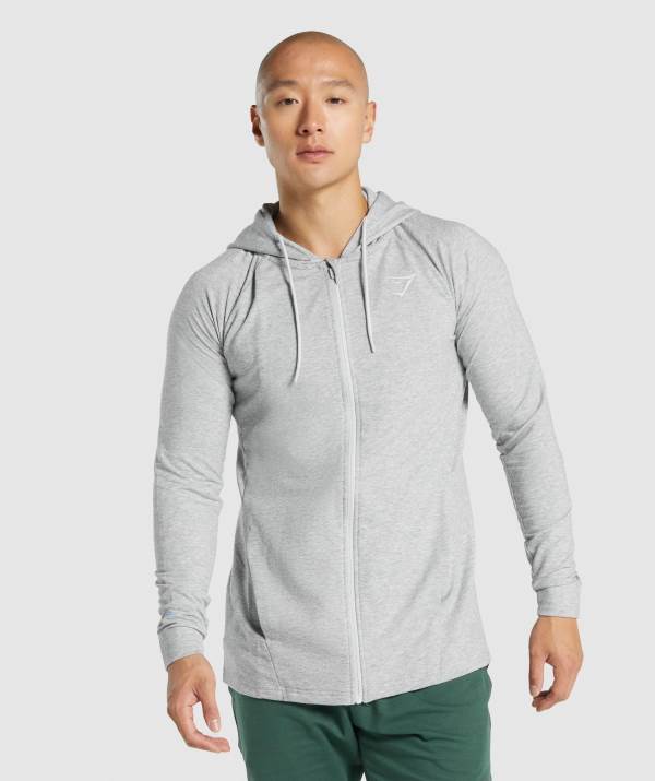 Gymshark Critical 2.0 Zip Up Hoodie Herren Hellgrau | 8649IUHCR