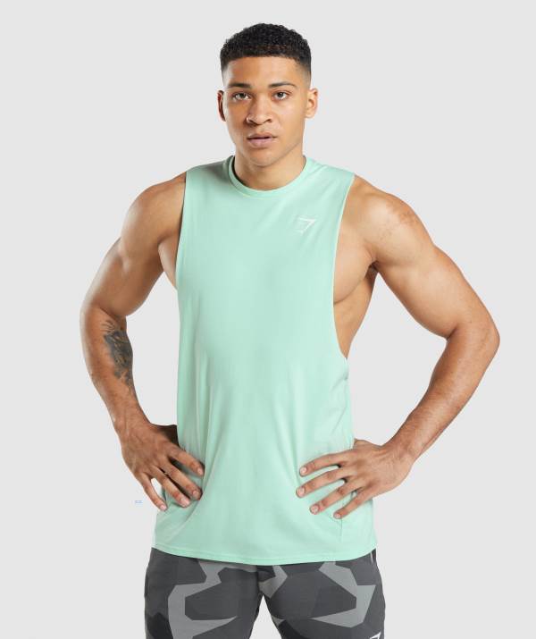 Gymshark Critical Drop Arm Muskelshirt Herren Blau | 4205MNVPF