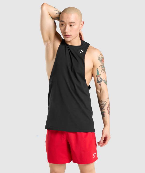 Gymshark Critical Drop Arm Muskelshirt Herren Schwarz | 6471SYKCG