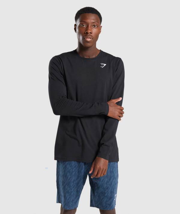 Gymshark Critical Long Sleeve Sweatshirt Herren Schwarz | 3659RJZQP