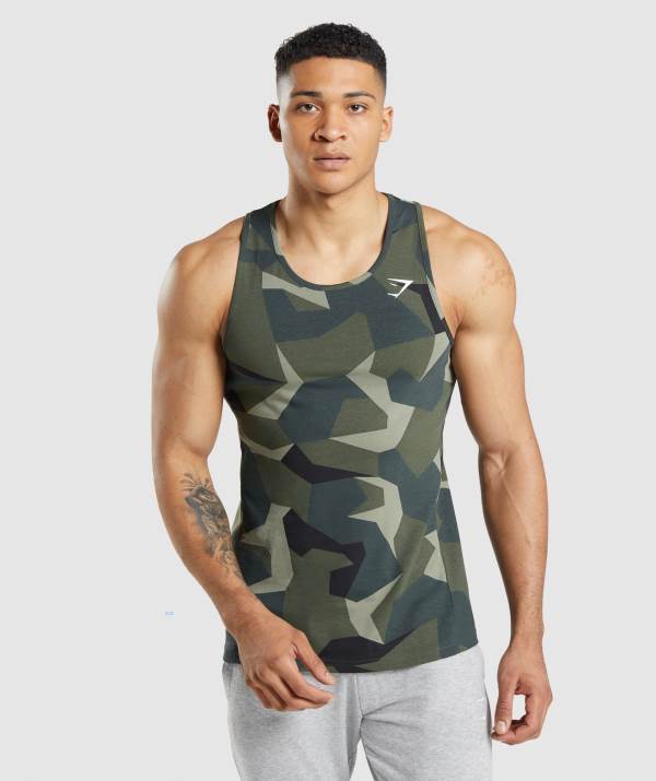 Gymshark Critical Muskelshirt Herren Grün | 7823PRNHQ