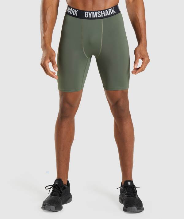 Gymshark Element Baselayer Kurze Hose Herren Olivgrün | 4718NYKPG