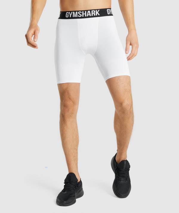 Gymshark Element Baselayer Kurze Hose Herren Weiß | 8245KTSXB