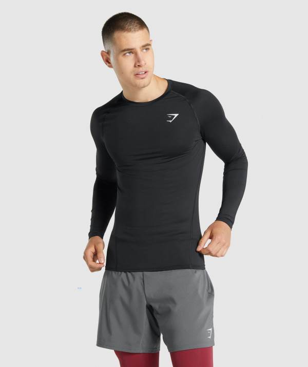Gymshark Element Baselayer Long Sleeve Sweatshirt Herren Schwarz | 0436XKELC