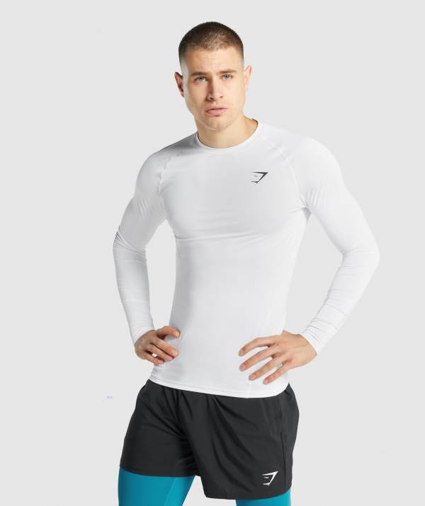 Gymshark Element Baselayer Long Sleeve Sweatshirt Herren Weiß | 1230VLGPN