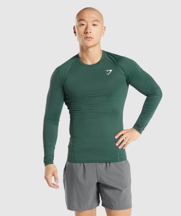 Gymshark Element Baselayer Long Sleeve Sweatshirt Herren Dunkelgrün | 3082WANGK