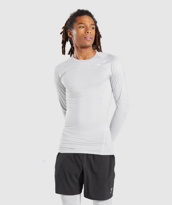 Gymshark Element Baselayer Long Sleeve Sweatshirt Herren Hellgrau | 8245HQRAT