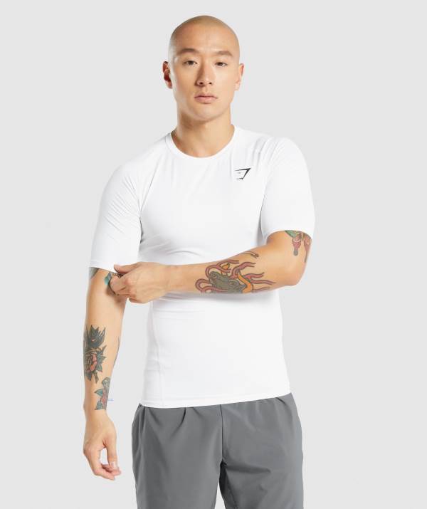 Gymshark Element Baselayer T-Shirt Herren Weiß | 5270ZKVCF