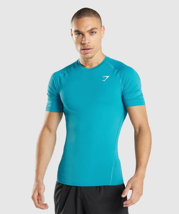 Gymshark Element Baselayer T-Shirt Herren Blau | 5417SHCKR