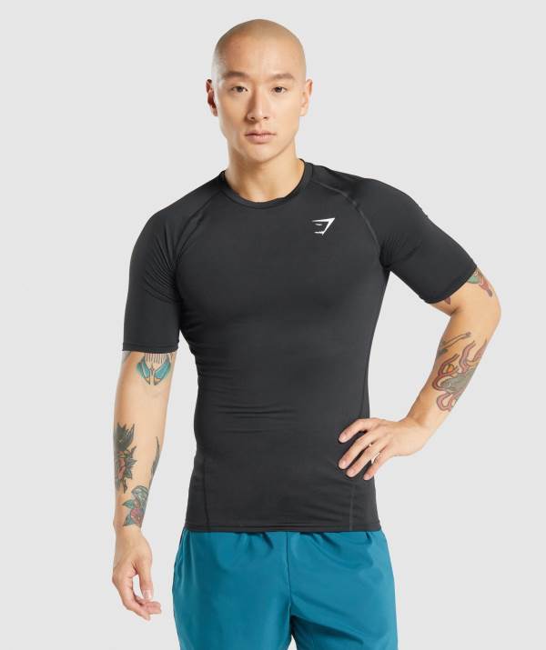 Gymshark Element Baselayer T-Shirt Herren Schwarz | 8531PYOTR